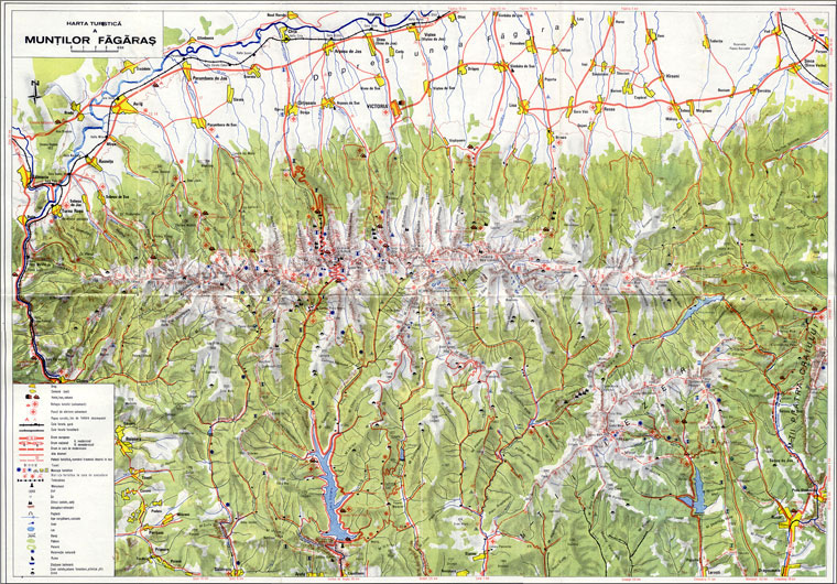 Tourist map of Fagaras Mountains