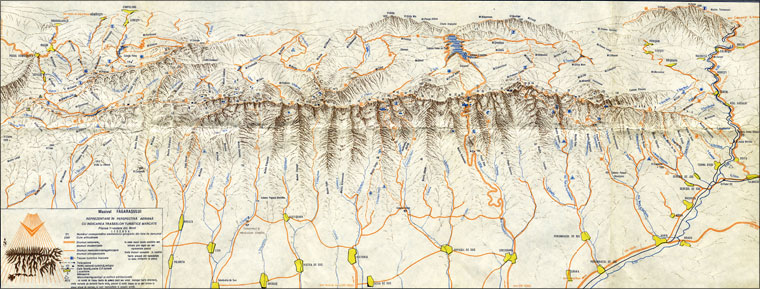 Harta Vedere dinspre Nord a Muntilor Fagaras